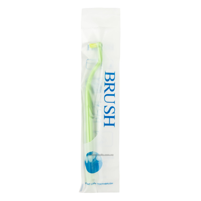Toothbrush for braces, implants and dentures, Green